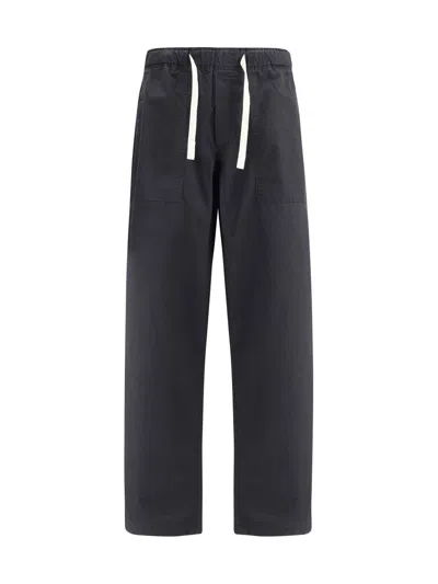 Palm Angels Black Pxp Washed Palm Chino Trousers In Black