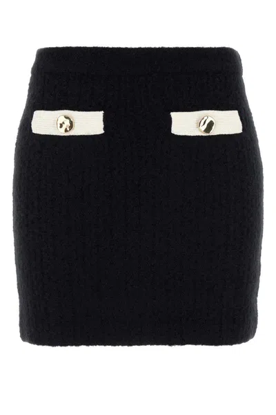 Self-portrait Self Portrait Black Alpaca Blend Skirt Women In Black