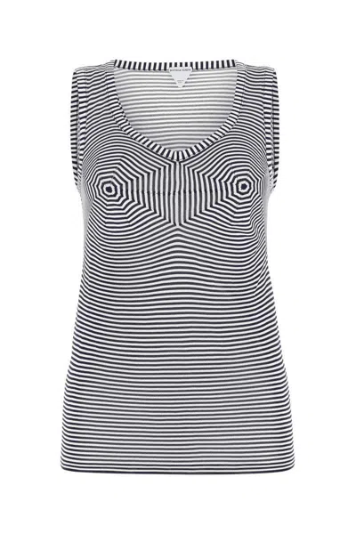 Bottega Veneta Striped Bustier Viscose Knit Tank Top In Stripped