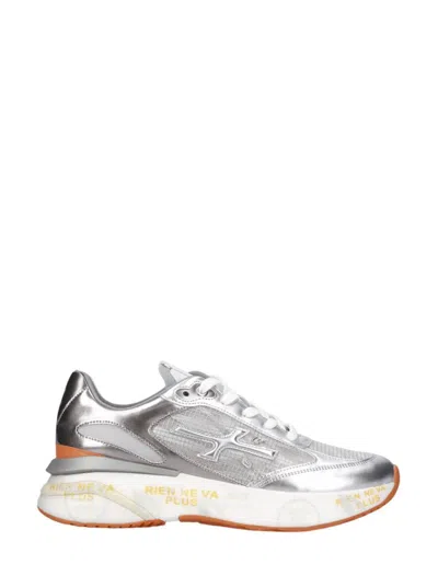 Premiata Chunky Silver Sneakers With Removable Insole In Silver
