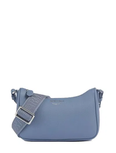 Emporio Armani Logo-strap Leather Shoulder Bag In Asfalto/terra
