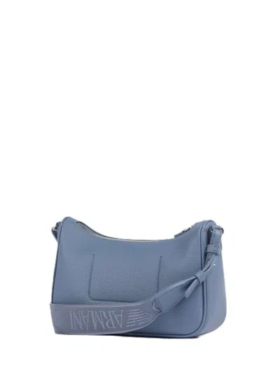 Emporio Armani Logo-strap Leather Shoulder Bag In Asfalto/terra