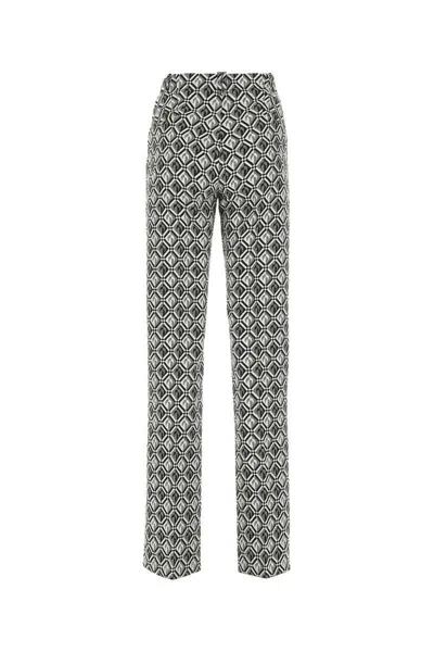 Marine Serre Moon Diamant-print Tailored Trousers In Black