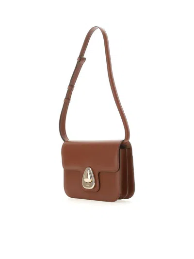 Apc A. P.c. Astra Leather Shoulder Bag In Brown