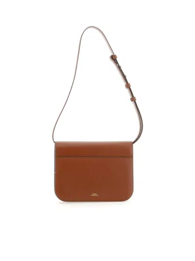 Apc A. P.c. Astra Leather Shoulder Bag In Brown