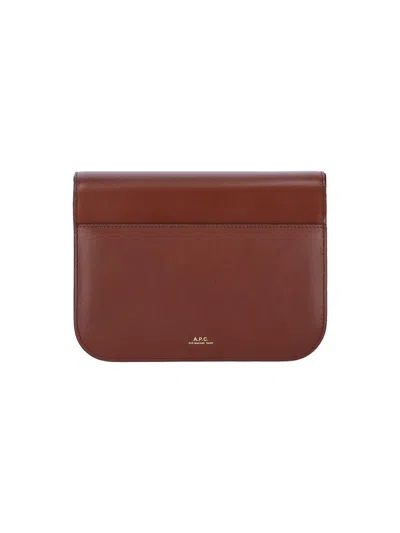 Apc A. P.c. Astra Leather Shoulder Bag In Brown