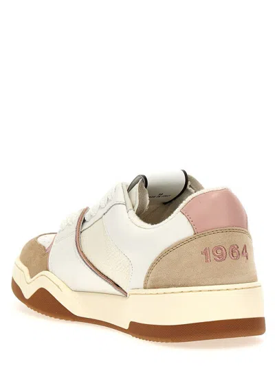 Dsquared2 Textured Leather And Polyamide Sneakers In Multicolor