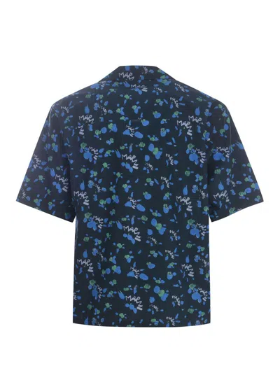 Marni Man Shirt Navy Size 44 Cotton In Blue