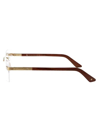Cartier Womens Gold Shiny Ct0048o Rectangle-frame Metal Eyeglasses In Gold