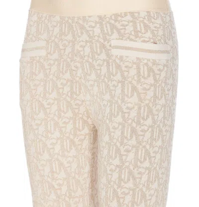 Palm Angels Monogram Jacquard Knit Trousers In White
