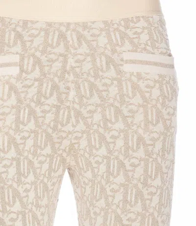 Palm Angels Monogram Jacquard Knit Trousers In White