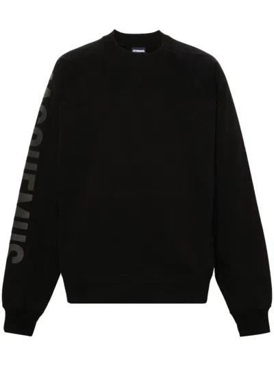 Jacquemus Top Le Sweatshirt Typo With Print In Black