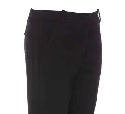 Pinko Bello Cigarette Pants In Milano Stitch In Black