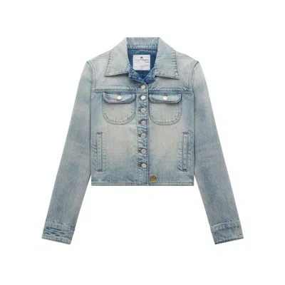Courrèges Light-wash Button-up Denim Jacket In Light Blue Wash