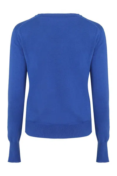 Vivienne Westwood Orb-embroidered Cotton-cashmere Jumper In Blue