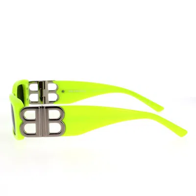 Balenciaga Logo-plaque Rectangle-frame Sunglasses In Yellow