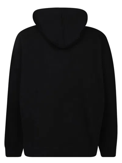 Palm Angels Relaxed-fit Cotton Hoodie With Contrasting Drawstrings In Black