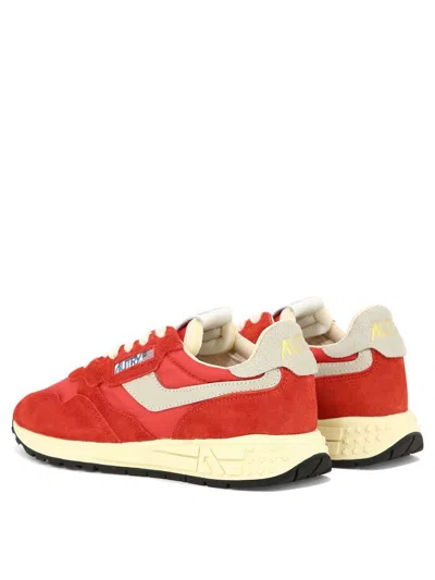 Autry Sneakers Reelwind Low In Nylon And Suede Red In Red