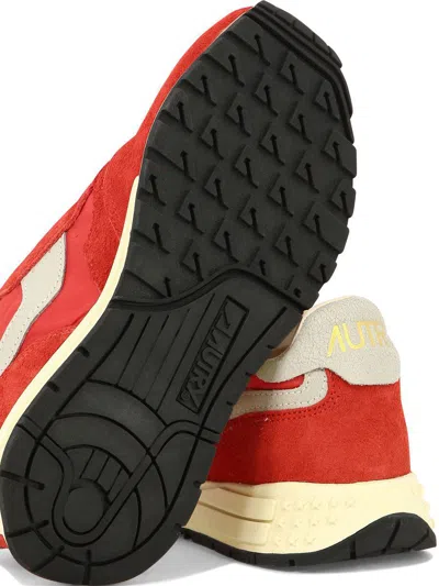 Autry Sneakers Reelwind Low In Nylon And Suede Red In Red