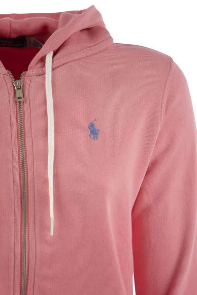 Ralph Lauren Pink Zippered Hoodie In Pink