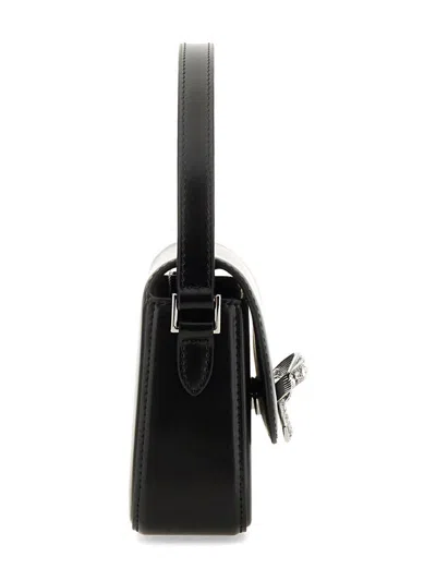 Shop Self-portrait Black Leather Hand Bag