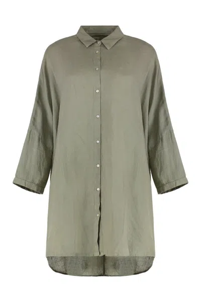 120% Lino Linen Shirt In Green