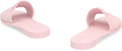Moncler Rubber Slides With Flat Sole And Open Toe In Pink
