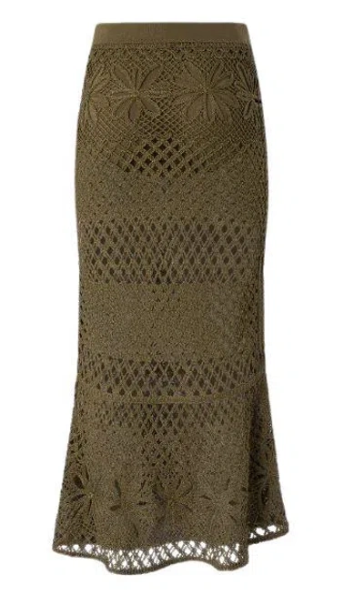 Pinko Long Skirt Made Of Viscose Blend With Patterned Crochet Effect In Multicolor