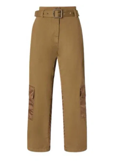 Pinko Slouchy Cargo Pants With Belt In Multicolor