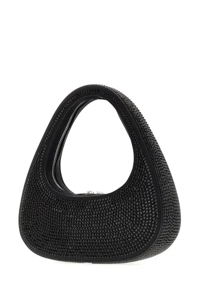 Coperni Swipe Crystal-embellished Canvas Hobo Bag In Black