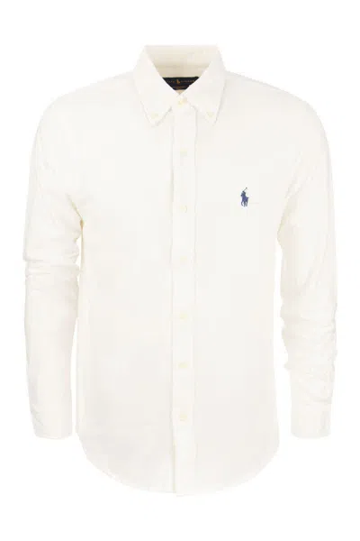 Shop Polo Ralph Lauren Ultralight Pique Shirt In White