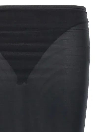 Courrèges Sheer Tube Midi Skirt In Black