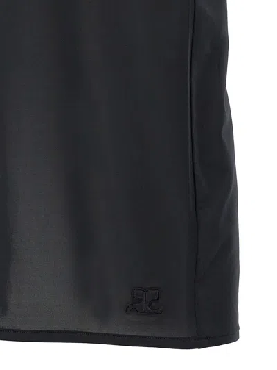 Courrèges Sheer Tube Midi Skirt In Black