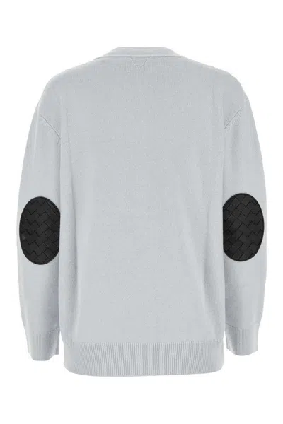 Bottega Veneta Powder Blue Stretch Cashmere Blend Cardigan In Blue