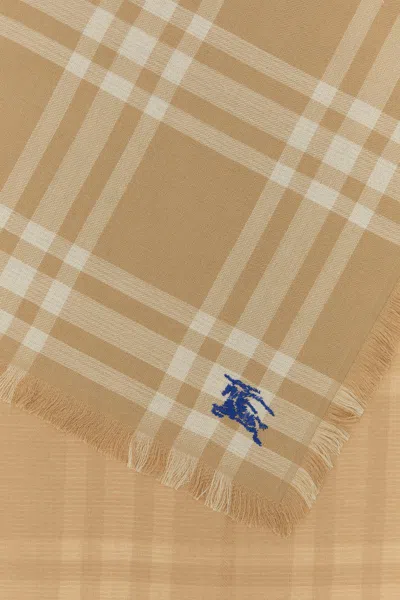 Burberry Woman Embroidered Wool Blend Scarf In Multicoloured