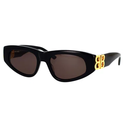 Balenciaga Grey Rectangular Ladies Sunglasses Bb0096s 001 51 In Black