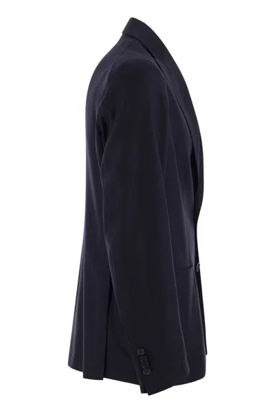 Shop Tagliatore Two-button Wool Jacket In Blue