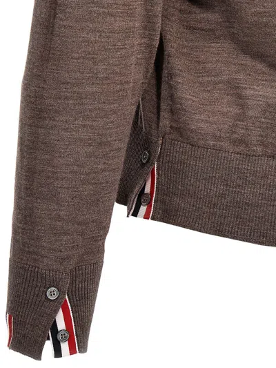 Thom Browne Cardigan Rwb In Brown