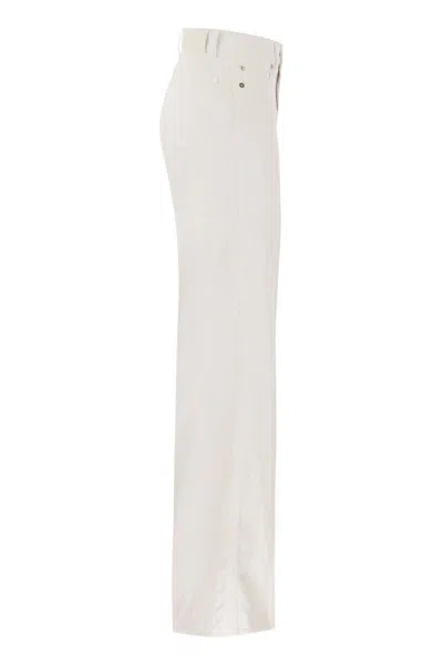 7 For All Mankind Willow High Rise Wide Leg Jeans In Linen Ostuni In White