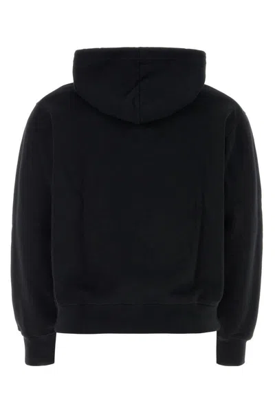 Dsquared2 Black Hoodie With Drawstring Hood And Maxi Logo Print On The Front In Cotton Man In Black