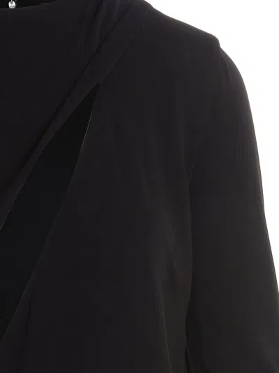 Versace Black Fitted Minidress With Cut-out Detail In Viscose Woman In Black