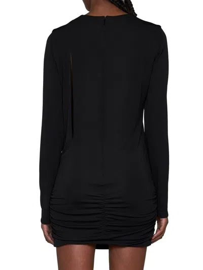 Versace Black Fitted Minidress With Cut-out Detail In Viscose Woman In Black