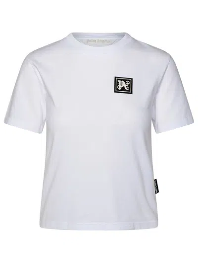 Palm Angels Logo Print Cotton T-shirt In White