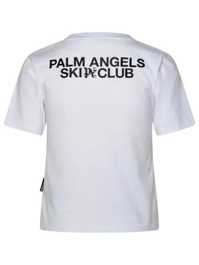 Palm Angels Logo Print Cotton T-shirt In White