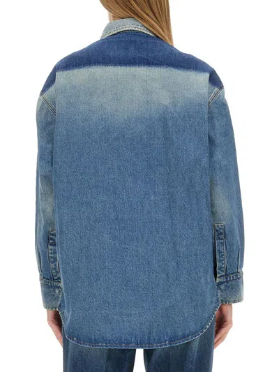Victoria Beckham Women Camicia In Denim Schiarito In Blue