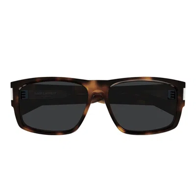 Saint Laurent Eyewear Square Frame Sunglasses In Brown