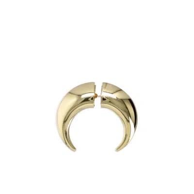 Marine Serre Regenerated Single Moon Earring In Gold