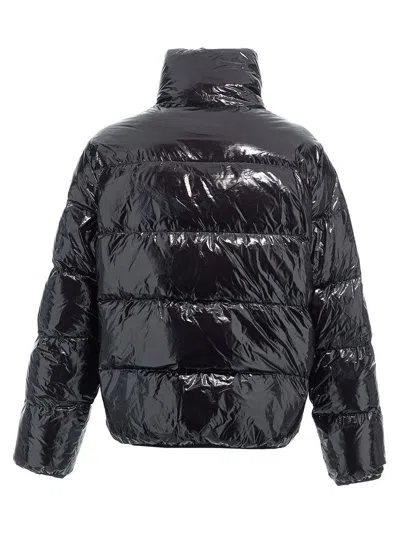 Dsquared2 Black Down Jacket With Logo Patch On The Front In Tech Fabric Man In Black