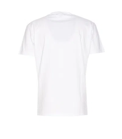 Dsquared2 Crew Neck Graphic Print Cotton Jersey Texture In White