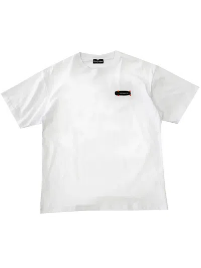 Cultura White Crewneck T-shirt With Skate Logo Print In Jersey Man In White